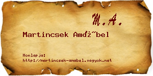 Martincsek Amábel névjegykártya